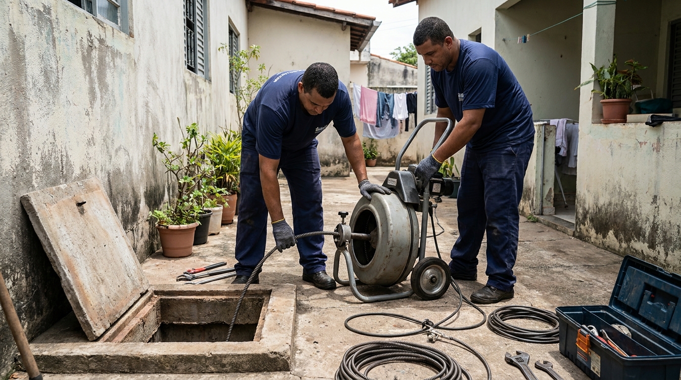 Desentupimento de Coluna Sanitária no Caiari, Porto Velho‑RO