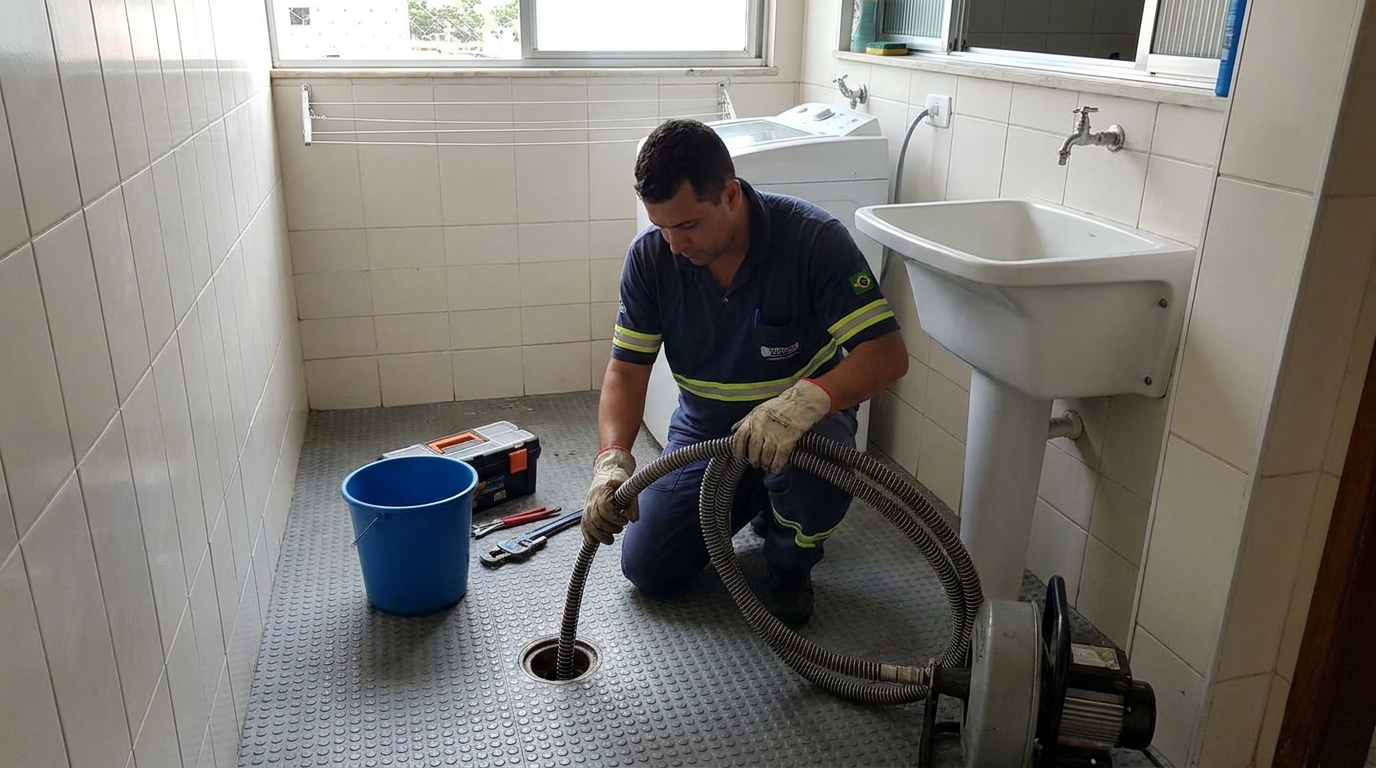 Desobstrução na Cozinha no Aponiã, Porto Velho‑RO