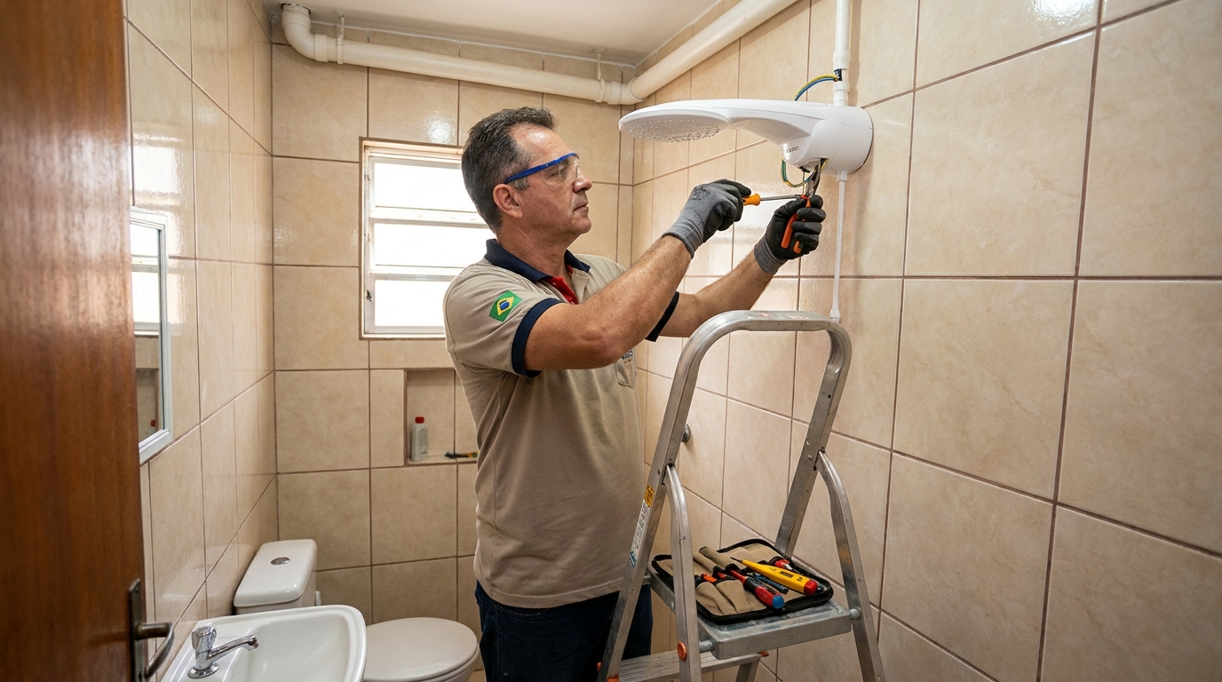 Substituição de Chuveiro Antigo no Areal, Porto Velho‑RO